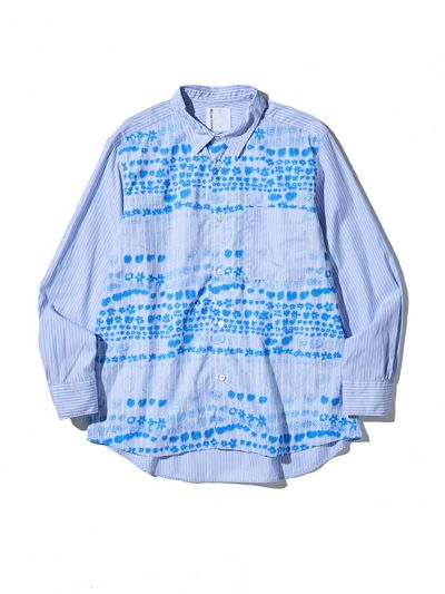 美品 ブルーナボイン ストライプ グラデーション 柄 ビッグ シャツ XL 長袖シャツ | ブルーナボインオンラインストア