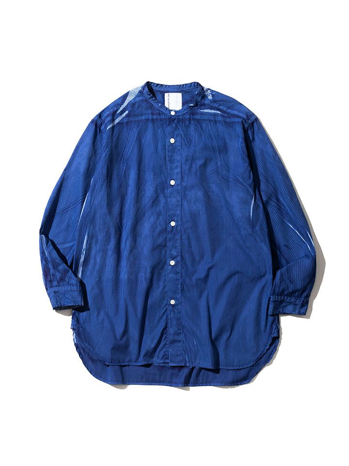 ブルーナボイン　ストライプノンフィニートシャツ M ストライプノンフィニートスタンドシャツ＊3 color's | ブルーナ