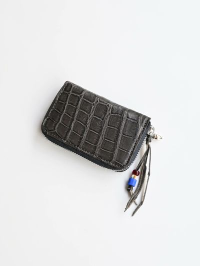 マネークリップ カードケース 財布 探し ミニ財布 クロコ ブラック