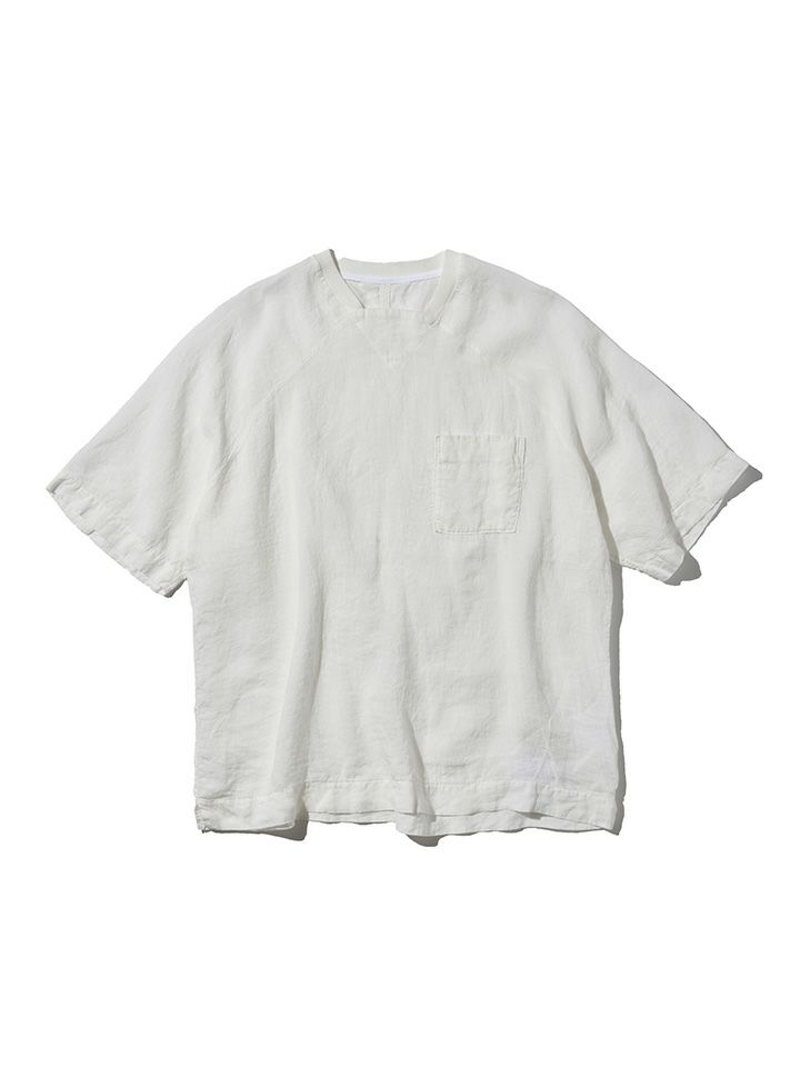 ブルーナボイン リネン半袖シャツ ホワイト オースターT*4 color's | ブルーナボインオンラインストア